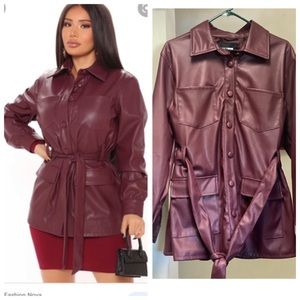 Fashion Nova Burgundy Jacket
